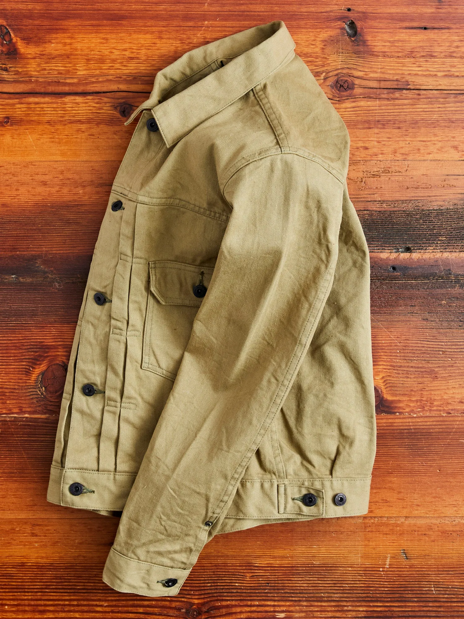 02517-BRD "British Drill" Selvedge Katsuragi Jacket in Beige