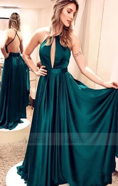 A-Line Evening Dresses Simple Backless Prom Dresses Party Dresses