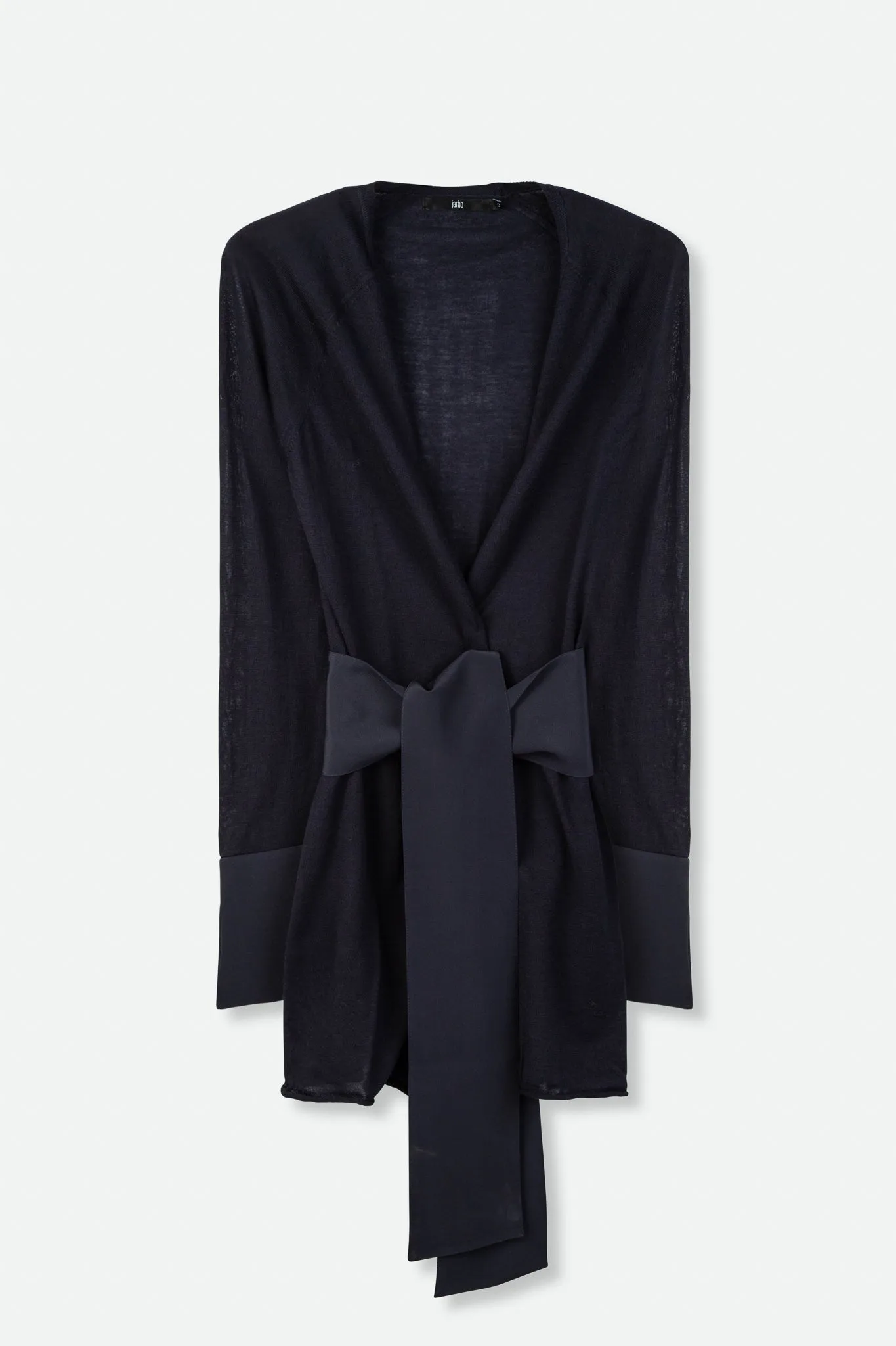 ALIA SILK CUFF CARDIGAN IN MERINO WOOL