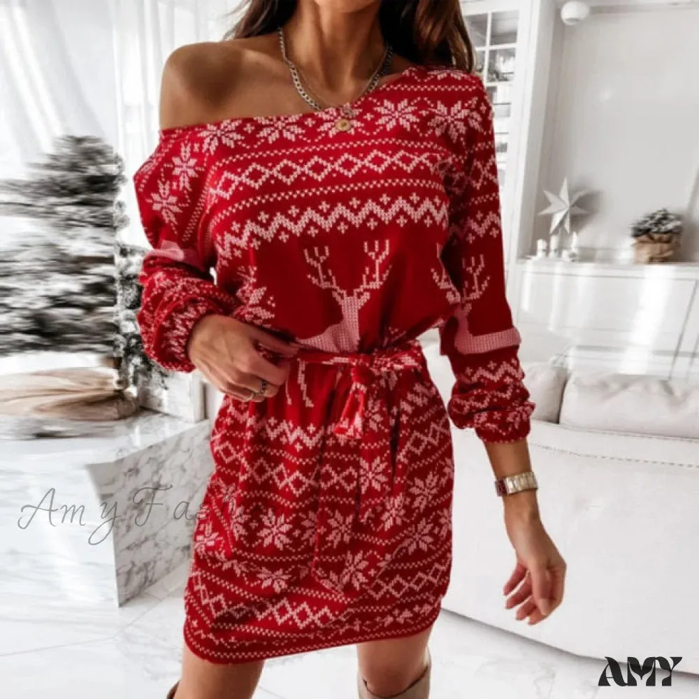 Amy Fashion - Elegant Puff Shoulder Long Sleeve Dresses