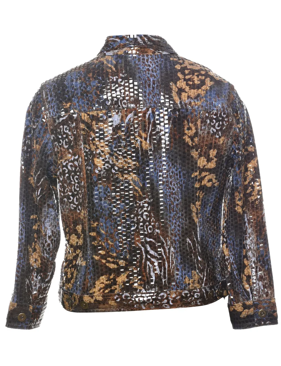 Animal Print Evening Jacket - M