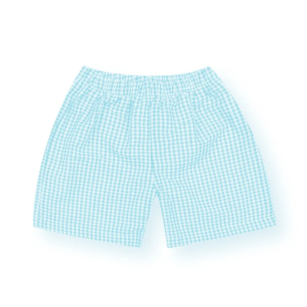 Aqua Mint Gingham Shorts