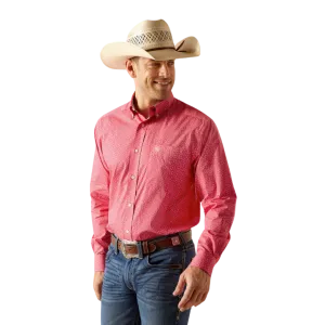 Ariat Men's Wrinkle Free Brennan Classic Fit Pink Shirt