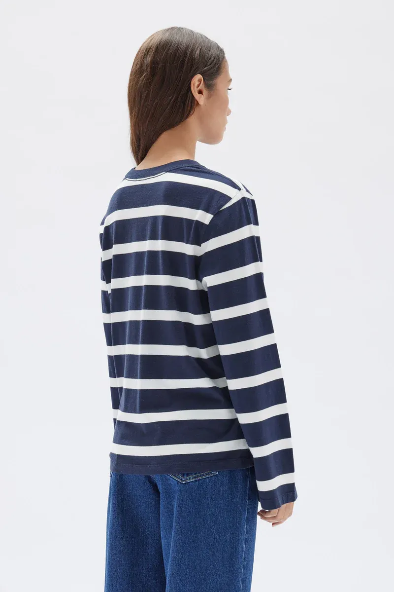 Assembly Label - Tyler Stripe Long Sleeve Tee - Navy/Antique White