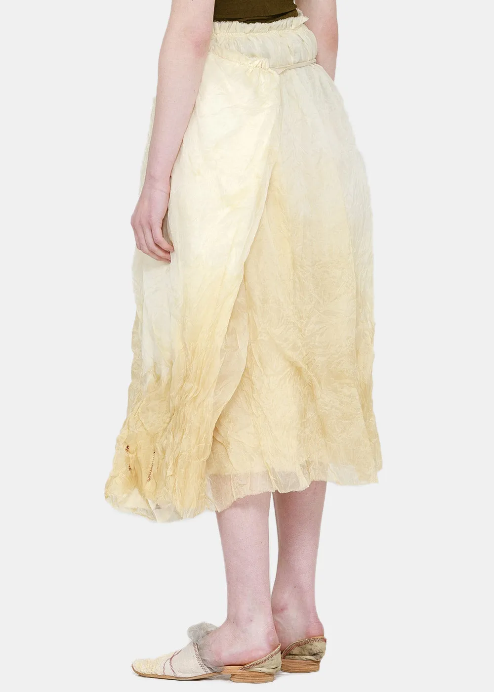 Beige Hand-Dyed High-Waisted Skirt