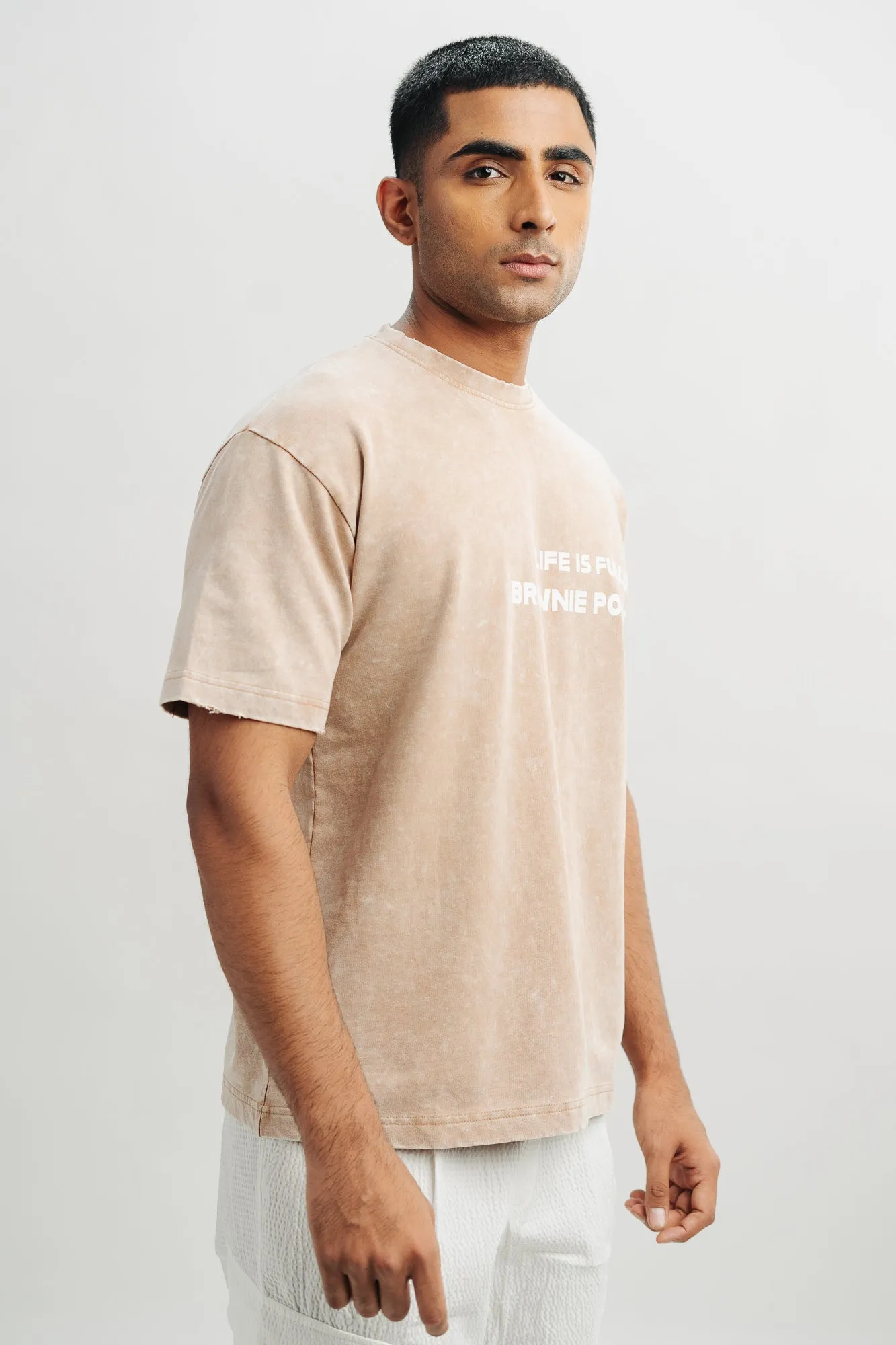 Brownie Acid Wash Men's Oversized Tees