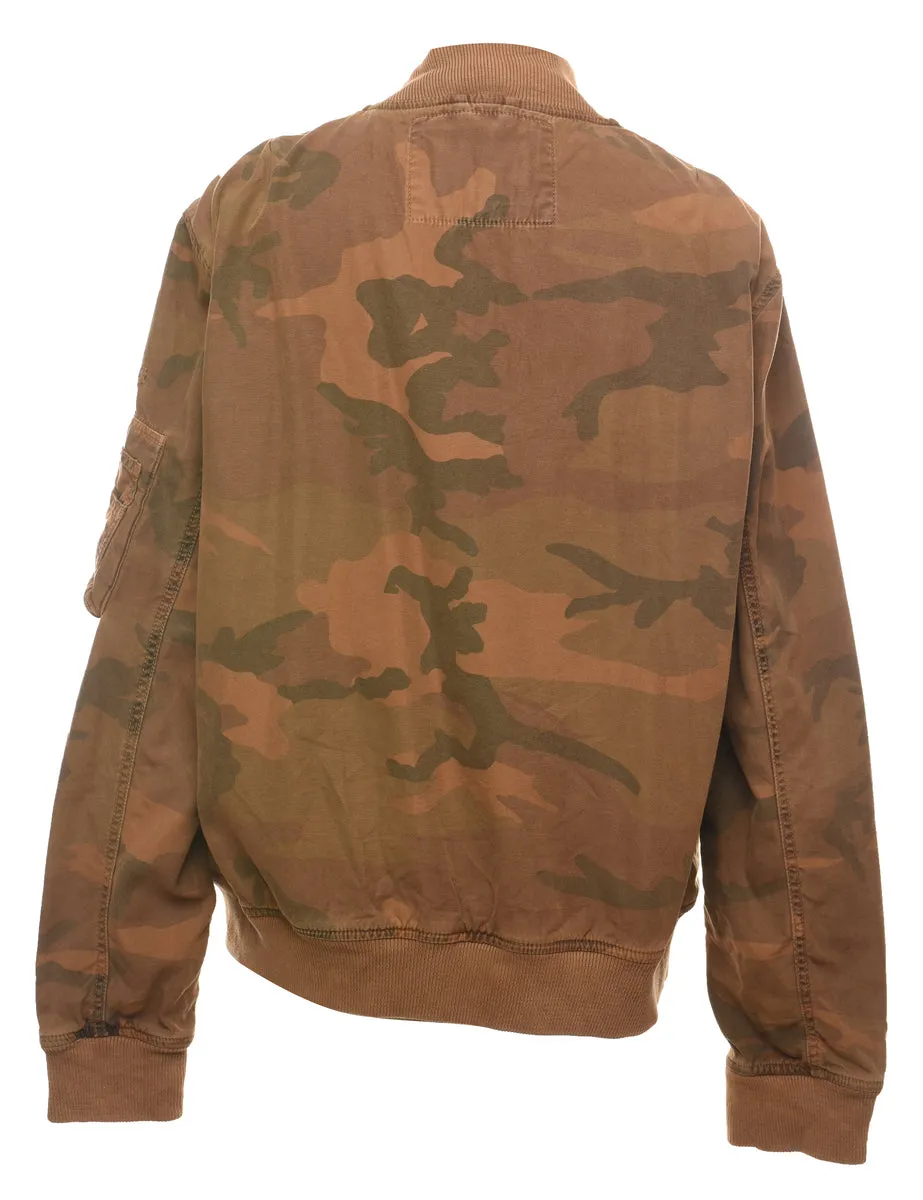 Camouflage Design Y2K Bomber Jacket - XL