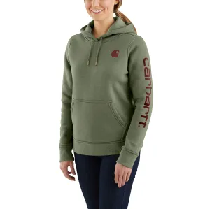 Carhartt Women's Clarksburg Graphic Sleeve Hoodie_Olivine Heather