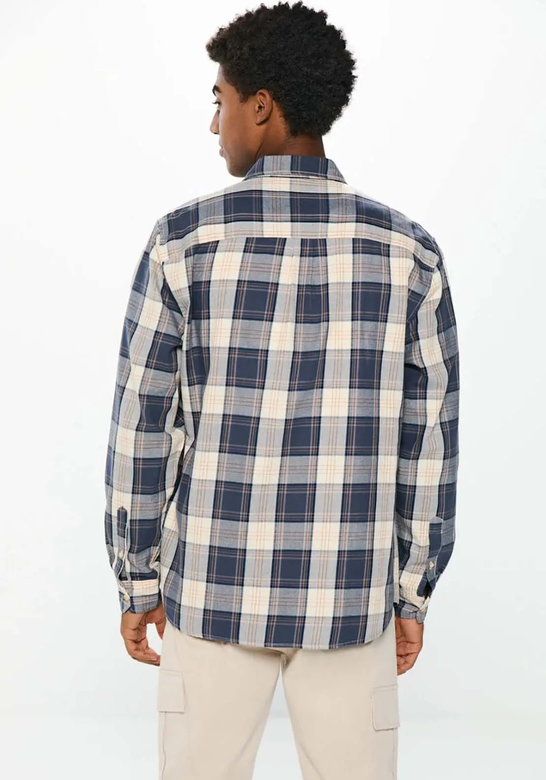 Checked Flannel Shirt - White