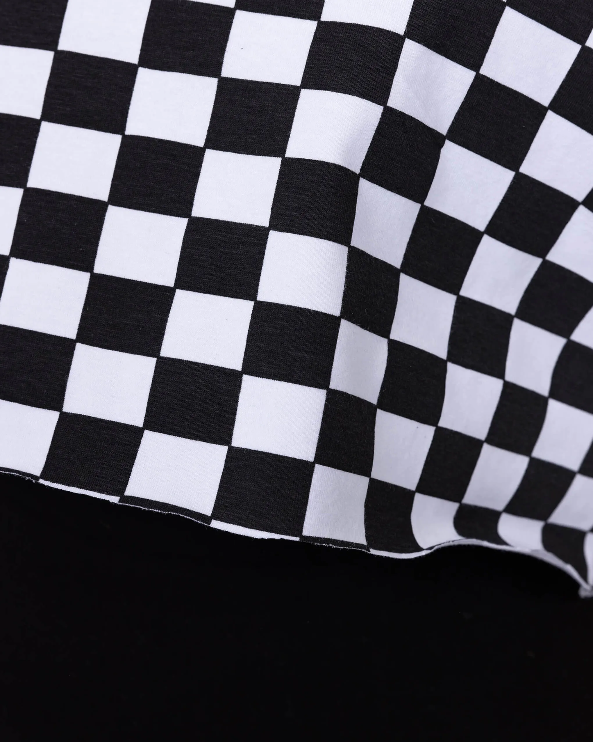 Checkerboard Short Sleeve Crop Tee