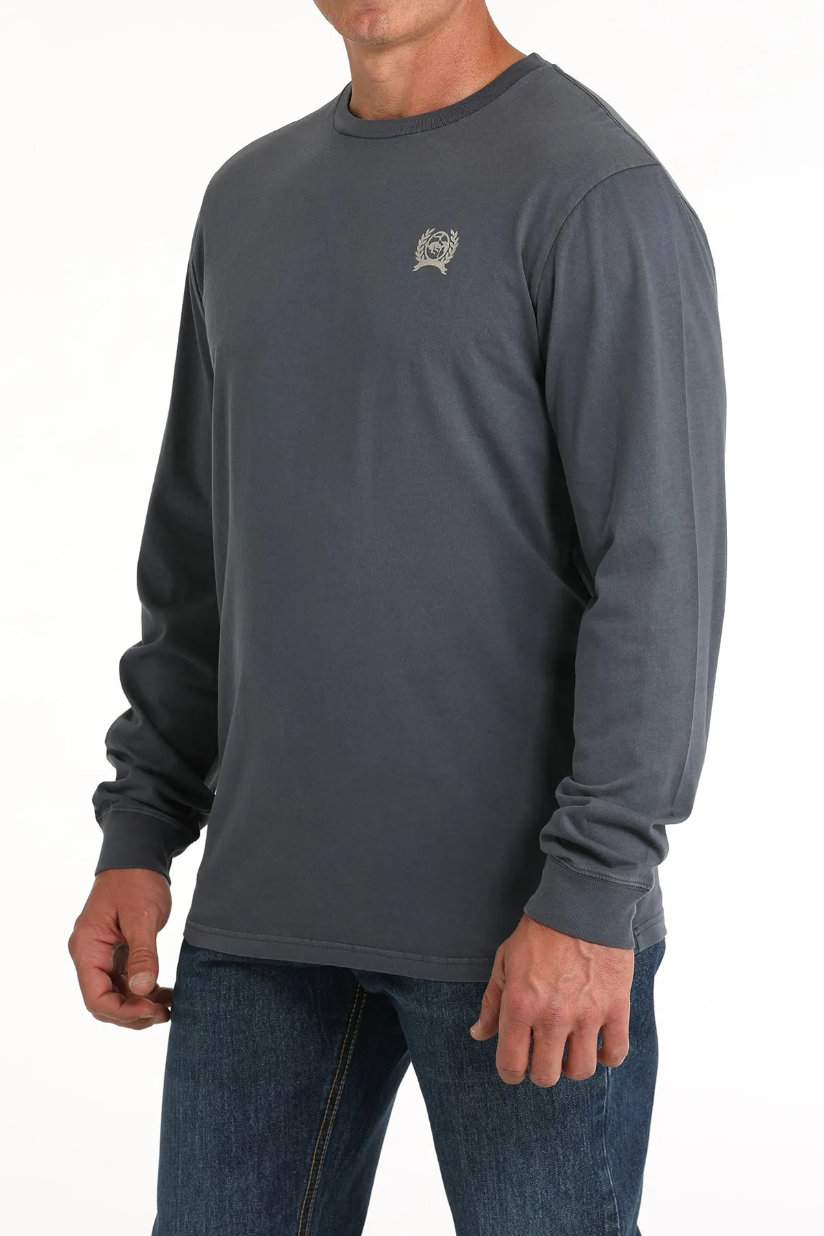 Cinch Men's Blue Logo Long Sleeve Tee