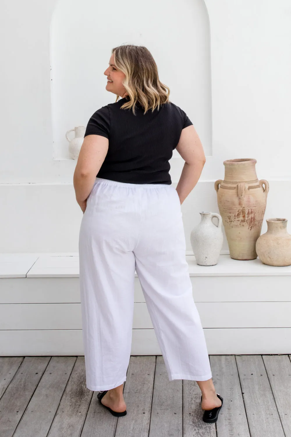 Classic Cotton Pants - Relaxed Fit - White