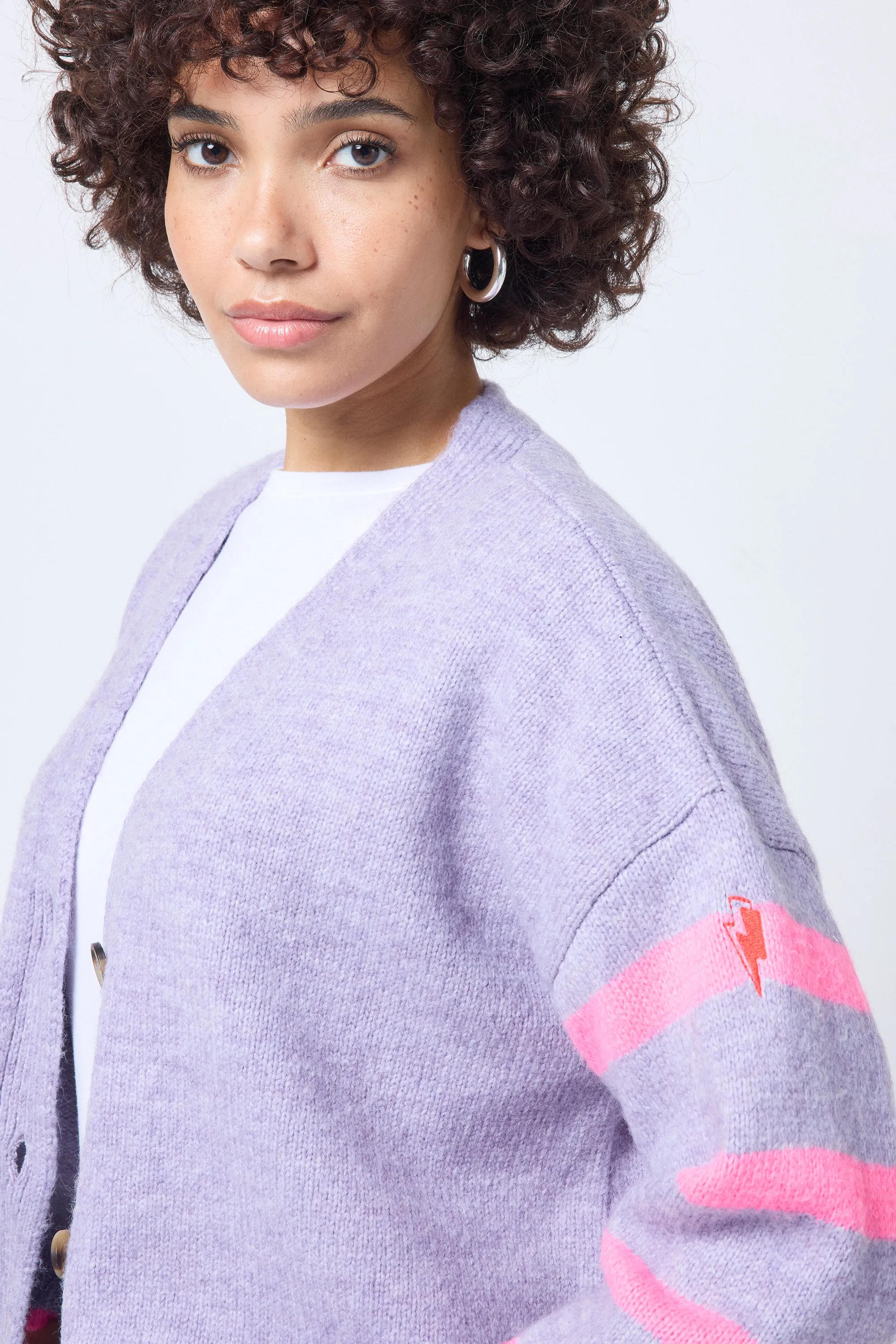 COMING SOON: Lilac and Neon Pink Stripe Cardigan