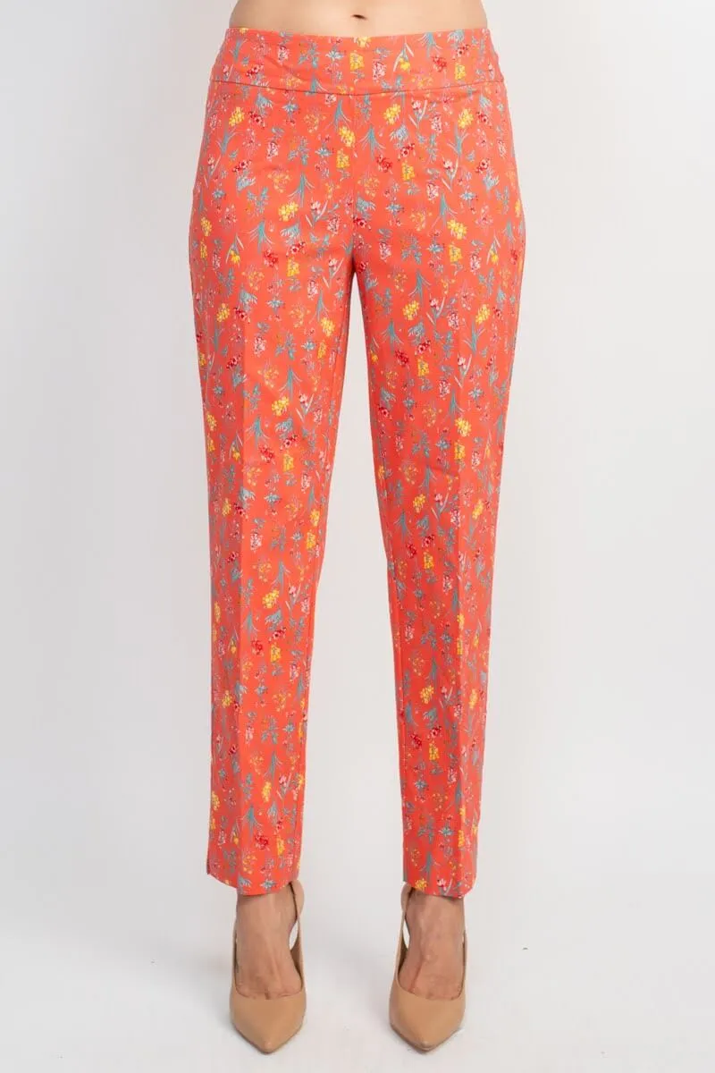 Counterparts Mid Banded Waist Multi Print Stretch Rayon Pants