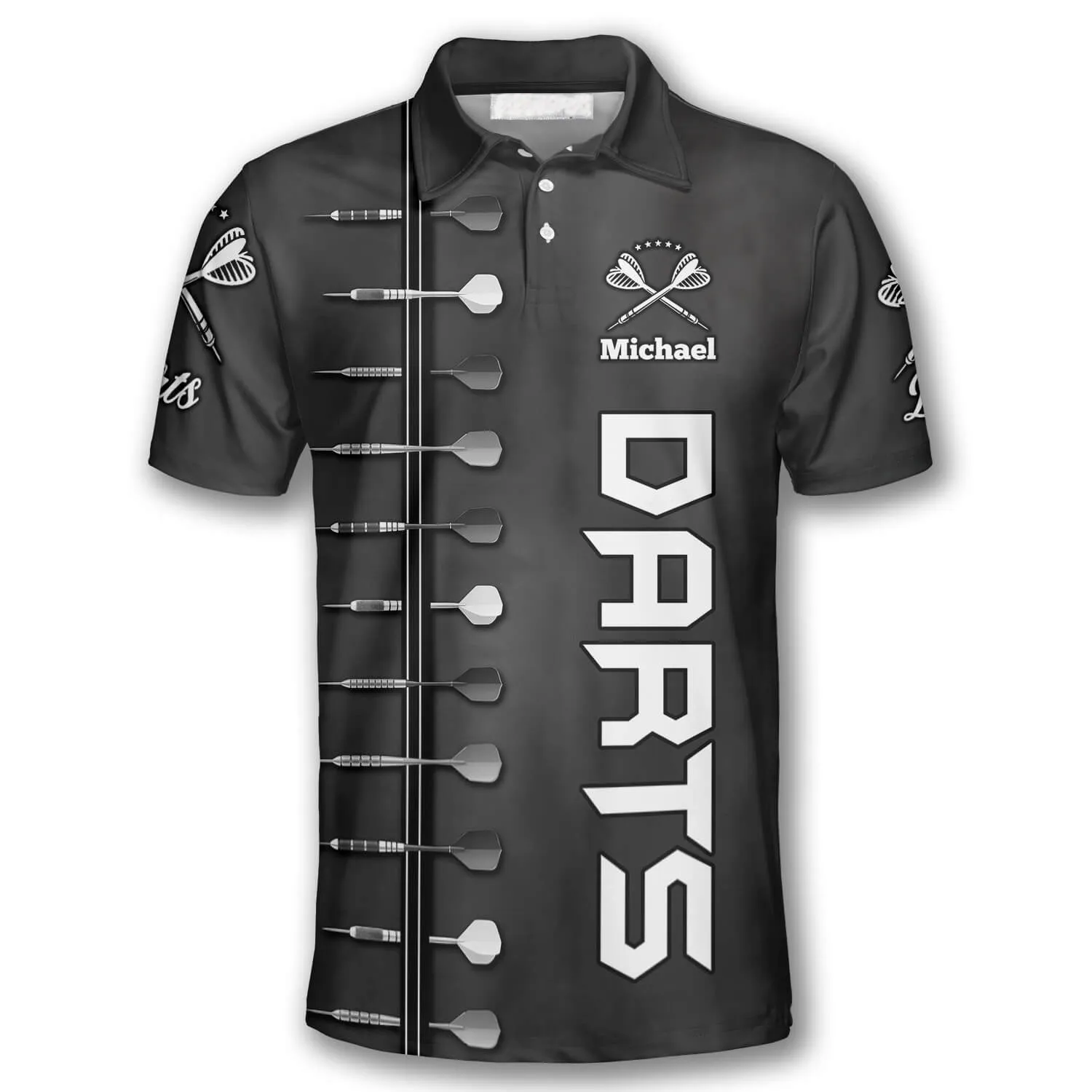 Darts Personalized 3D Black Custom Darts Shirts for Men, Best Shirt for Dart Player