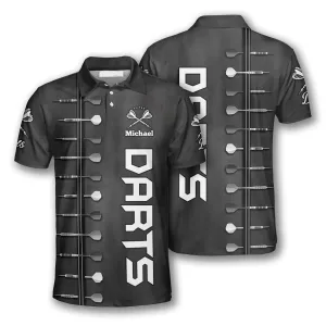 Darts Personalized 3D Black Custom Darts Shirts for Men, Best Shirt for Dart Player