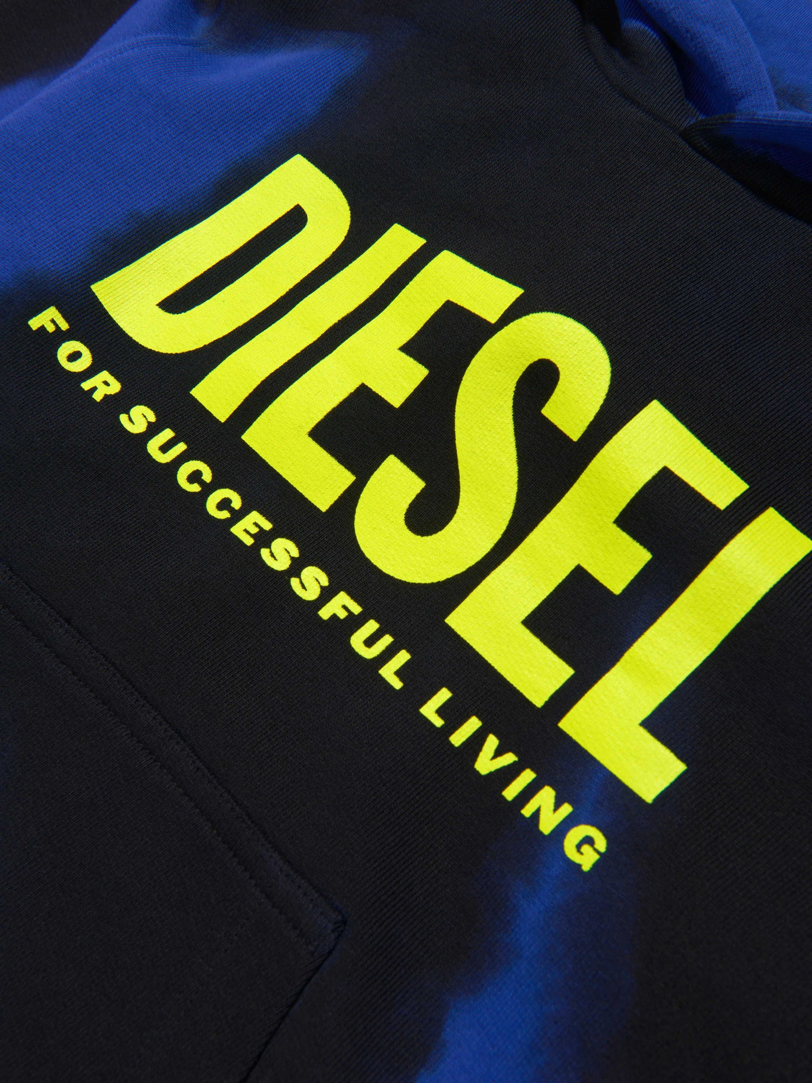 Diesel Boys Paint Effect Logo Hoodie