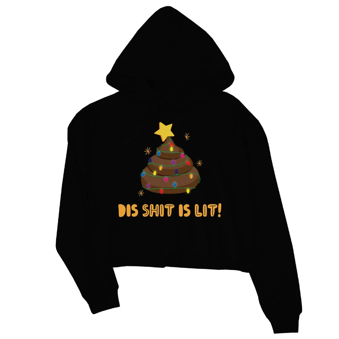 Dis Shit Is Lit Poop Crop Hoodie