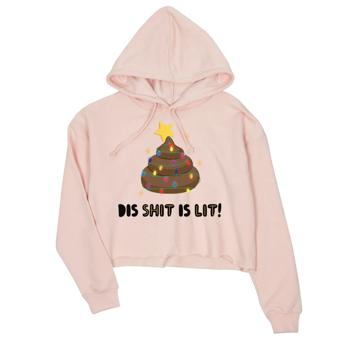 Dis Shit Is Lit Poop Crop Hoodie