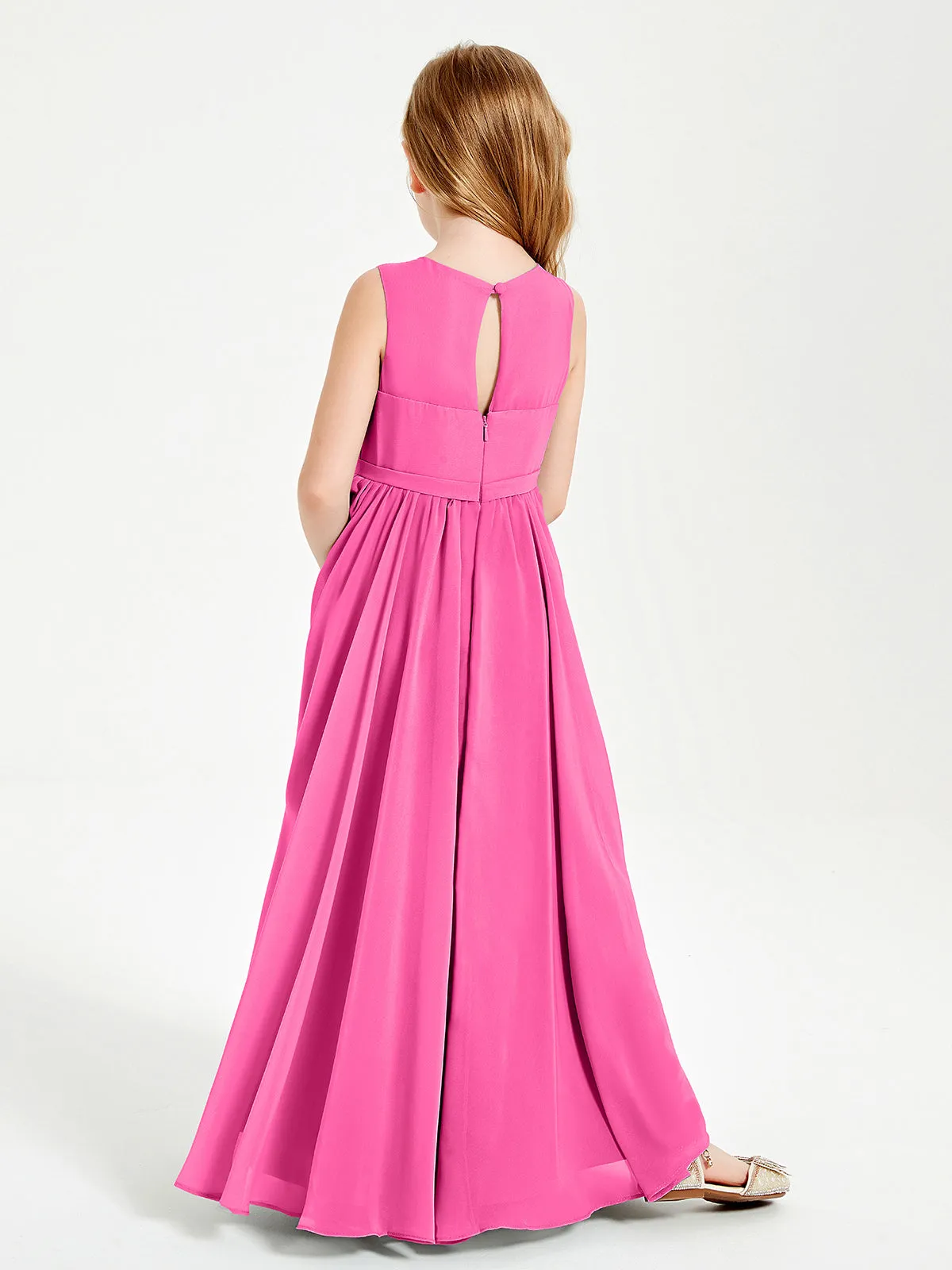 Elegant Sleeveless Junior Bridesmaid Dresses Azalea