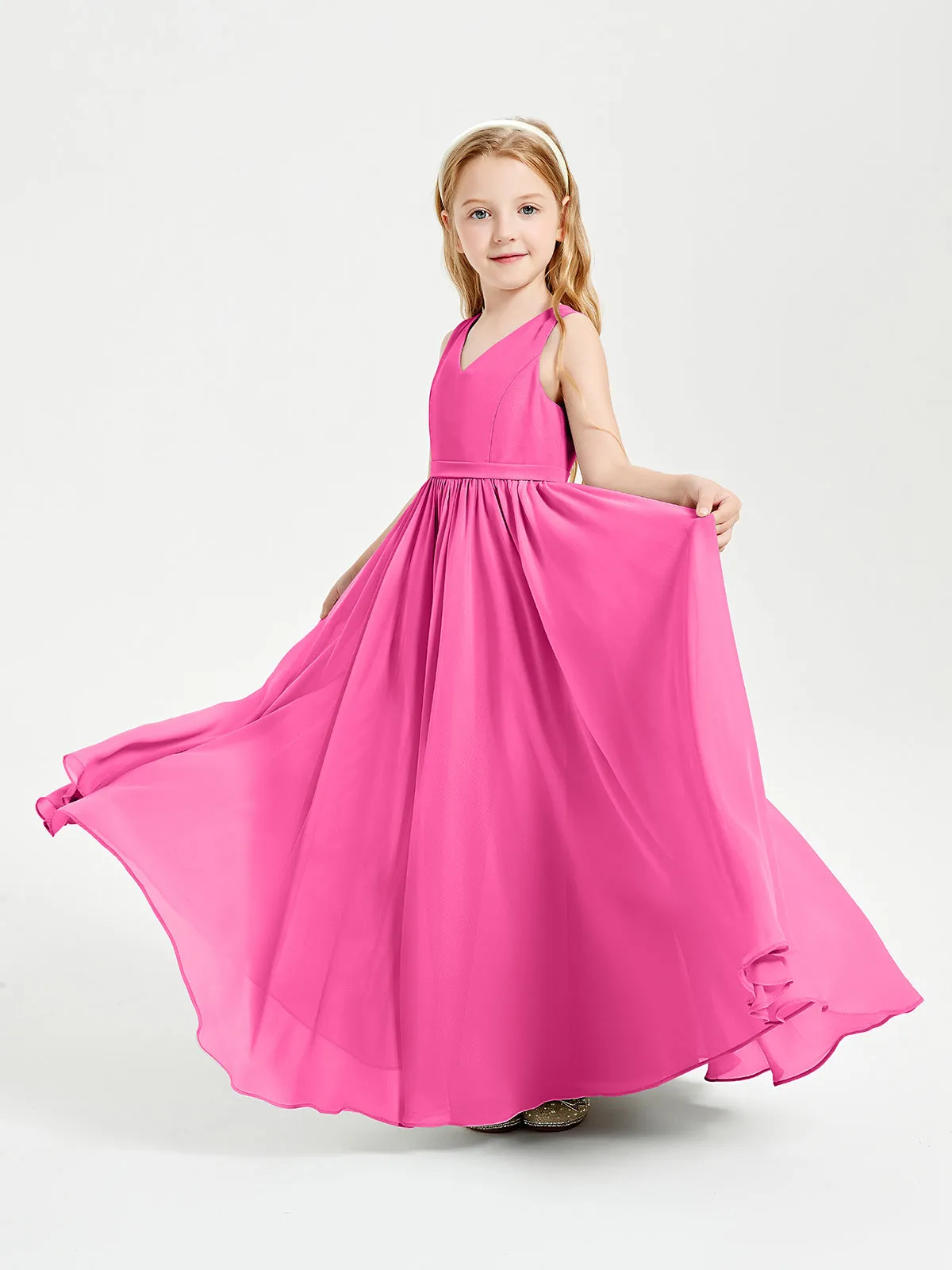 Elegant Sleeveless Junior Bridesmaid Dresses Azalea