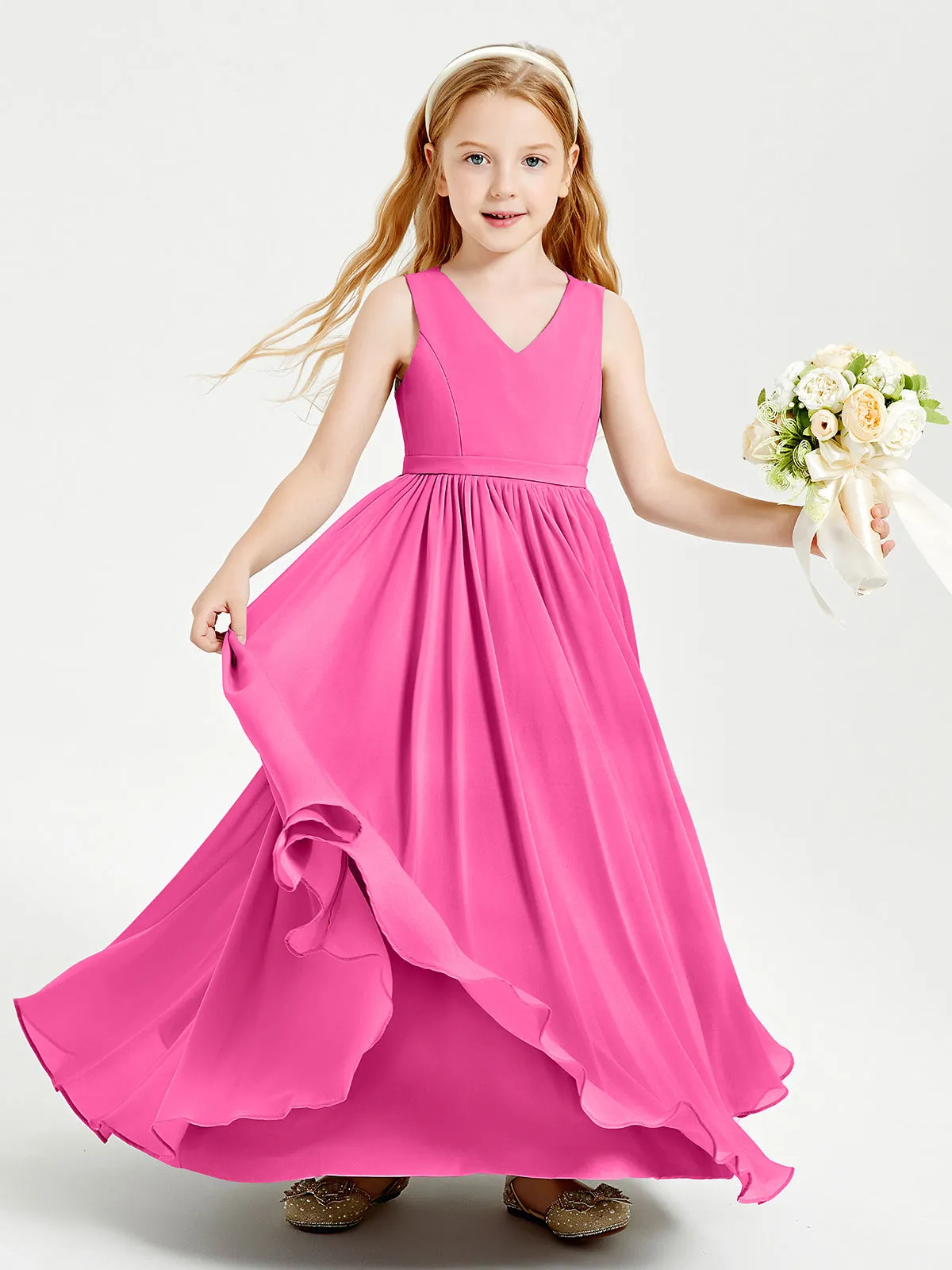 Elegant Sleeveless Junior Bridesmaid Dresses Azalea