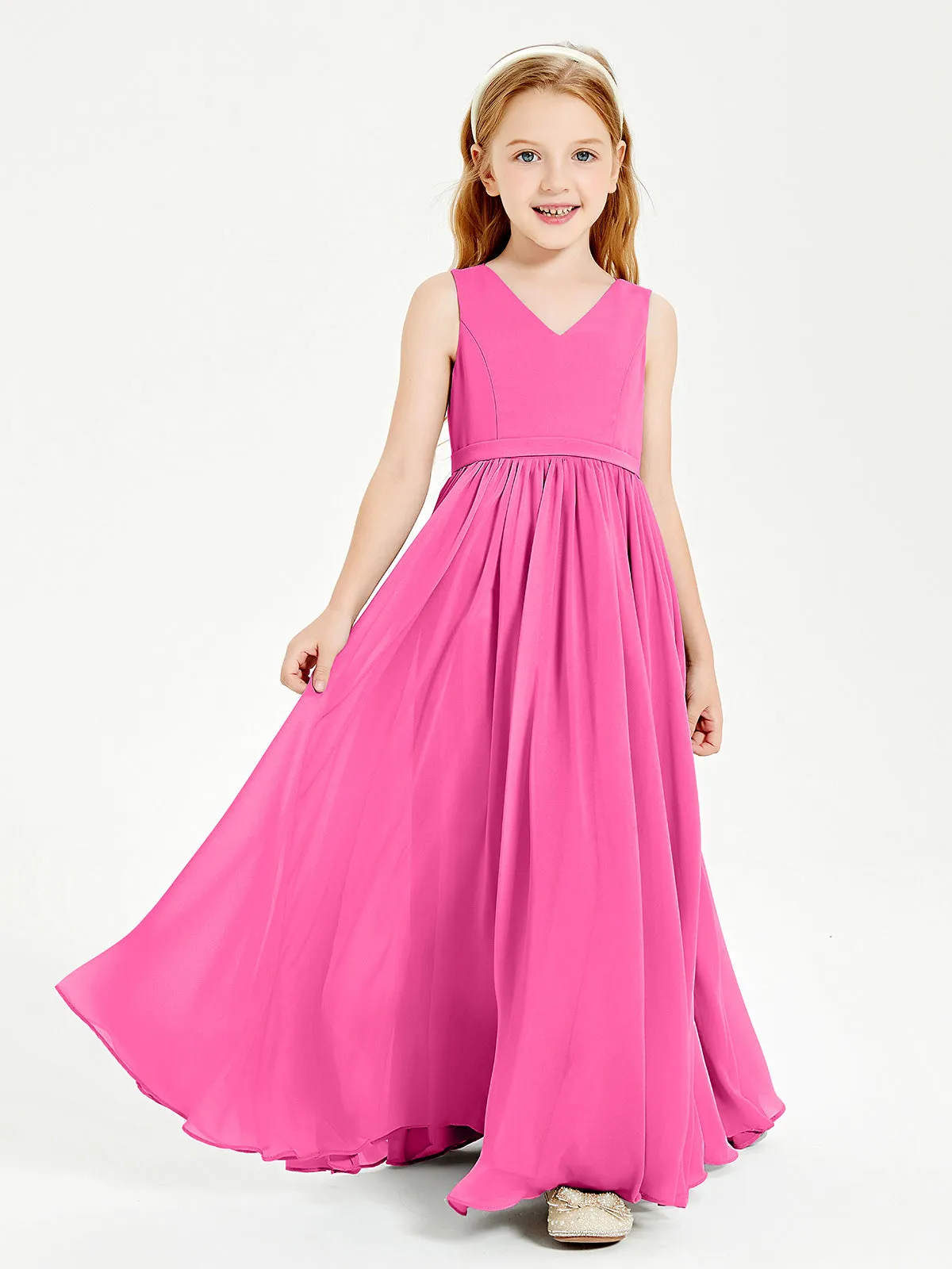 Elegant Sleeveless Junior Bridesmaid Dresses Azalea