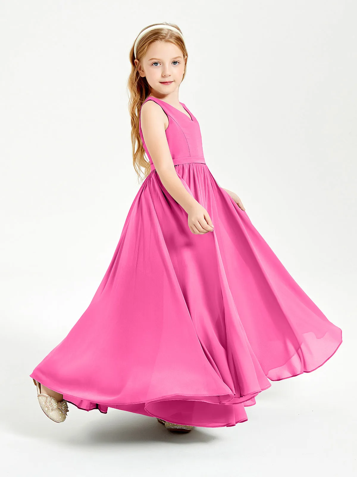 Elegant Sleeveless Junior Bridesmaid Dresses Azalea