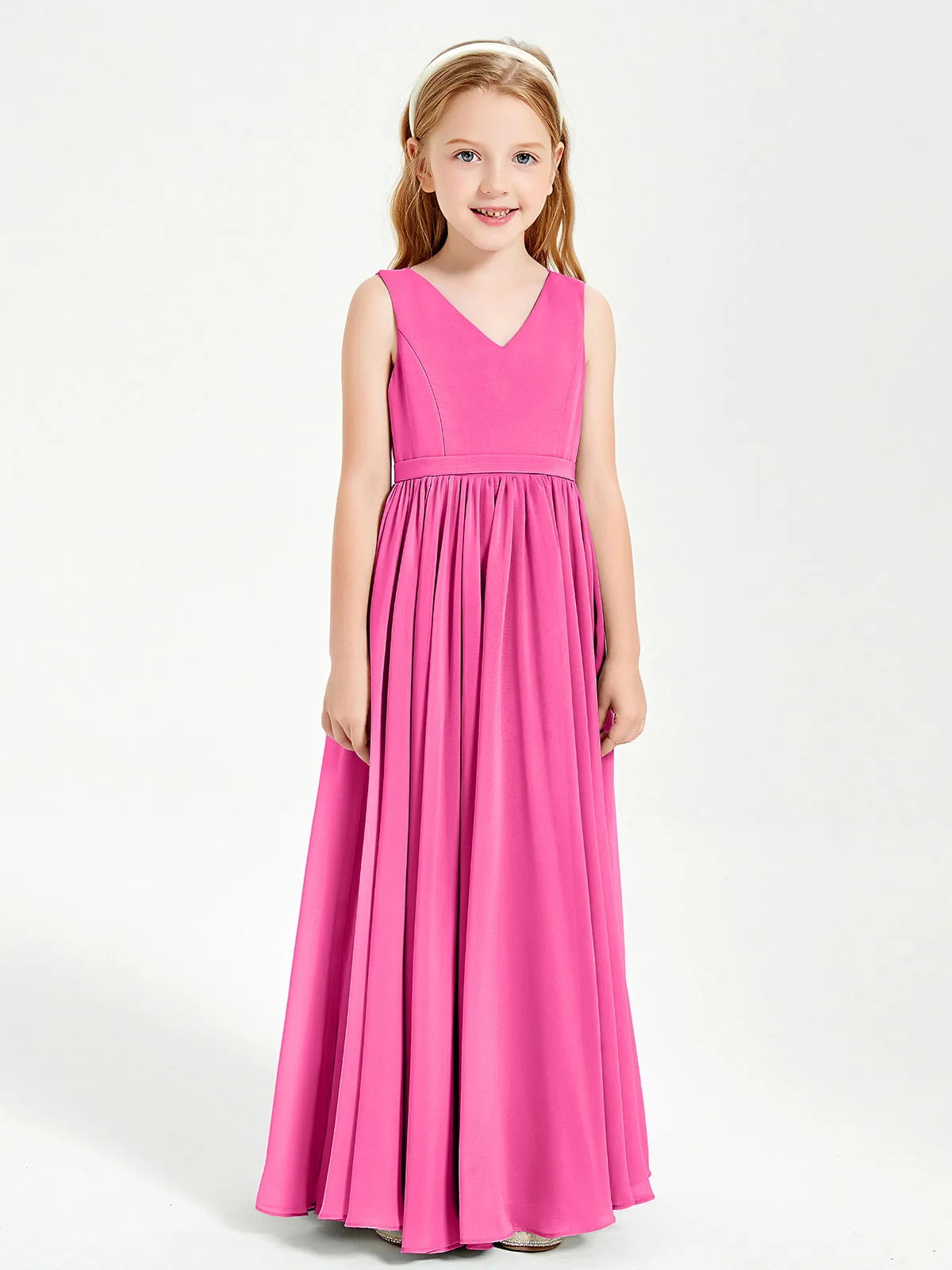 Elegant Sleeveless Junior Bridesmaid Dresses Azalea