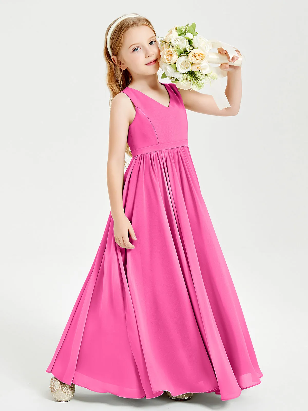 Elegant Sleeveless Junior Bridesmaid Dresses Azalea