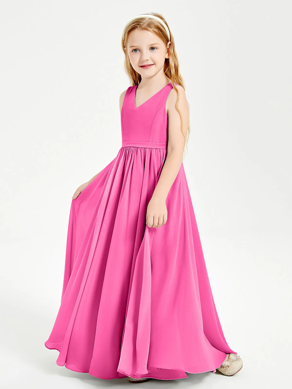 Elegant Sleeveless Junior Bridesmaid Dresses Azalea