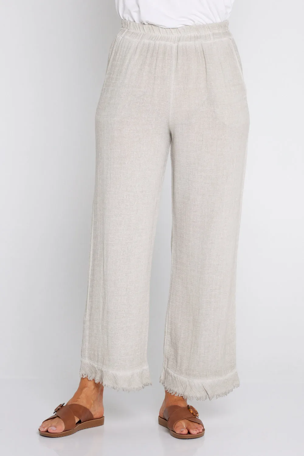 Falla Linen & Cotton Pants - Beige