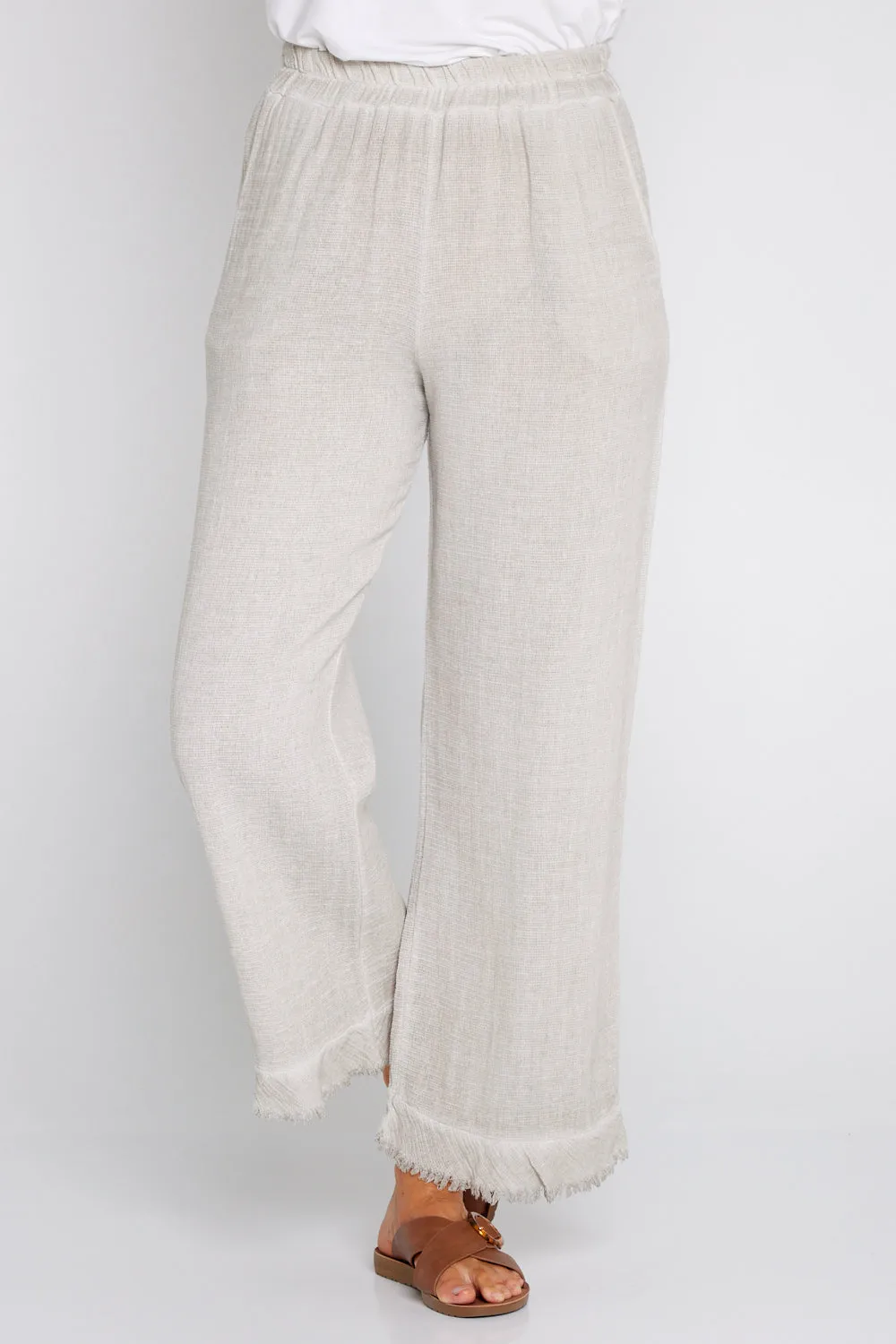 Falla Linen & Cotton Pants - Beige