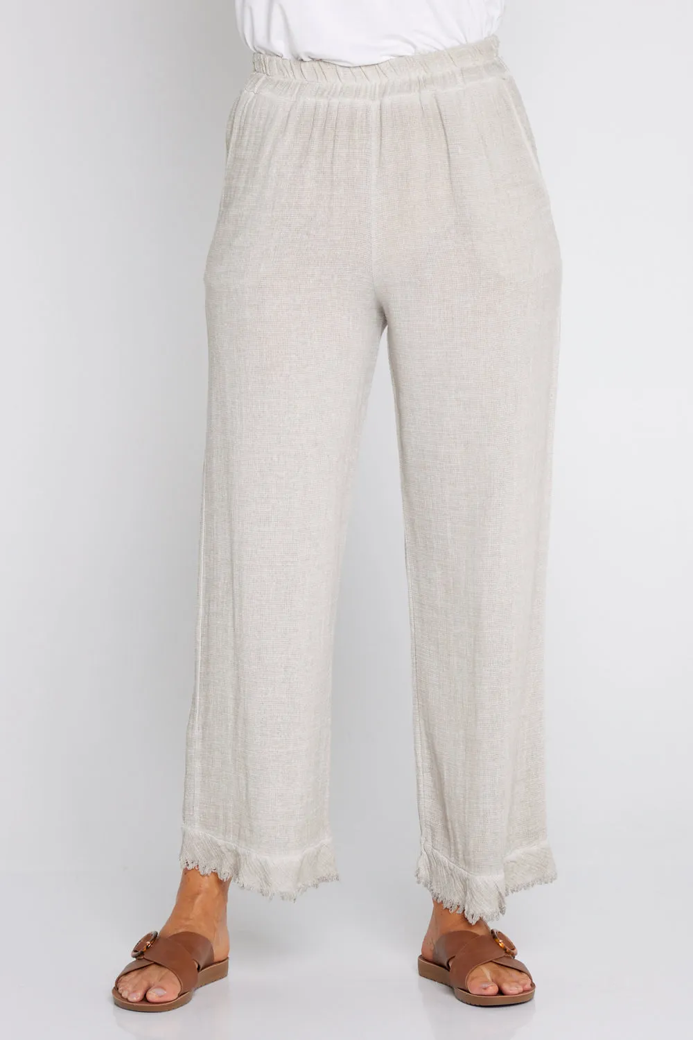 Falla Linen & Cotton Pants - Beige