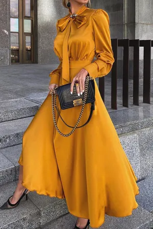 Fashion Elegant Solid O Neck Evening Dress Dresses