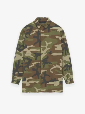 Fear of God Essentials Military Nylon Overshirt in Woodland Camo