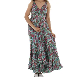 Flowy Long V Neck Line 'Laura' Maxi Dress