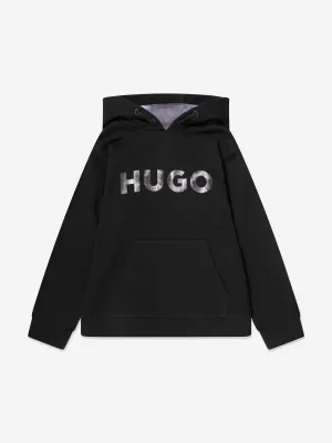 Hugo Boys Thunder Logo Hoodie in Black