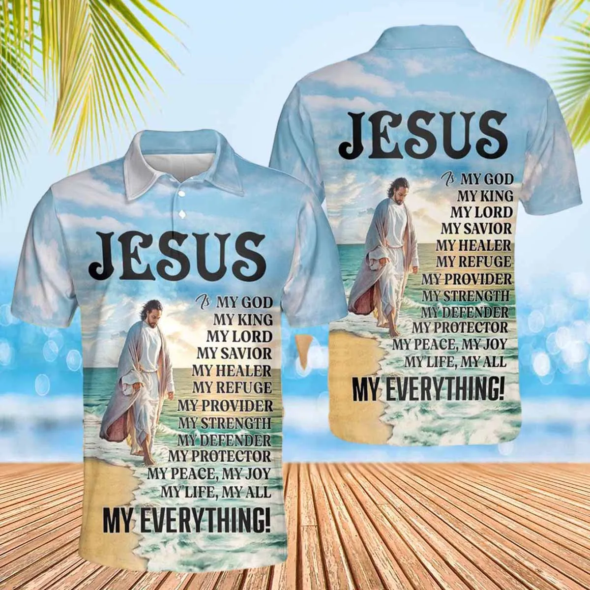 Jesus Is My God My King My Everything Polo Shirts - Christian Shirt For Men And Women