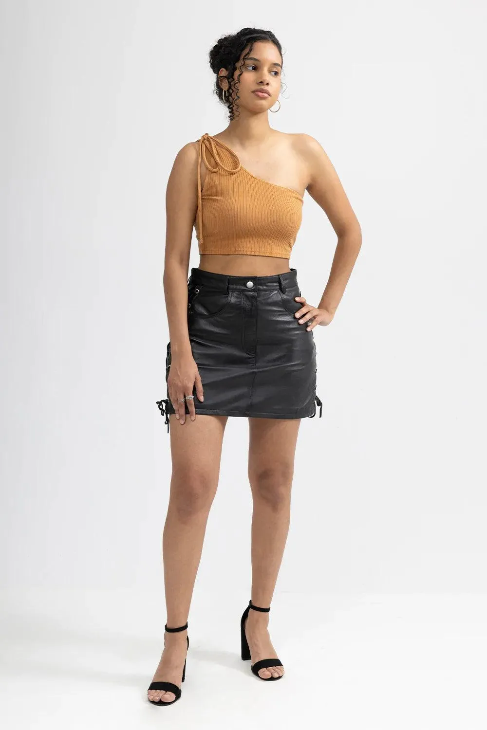 Lacey Fashion Leather Skirt by Whet Blu