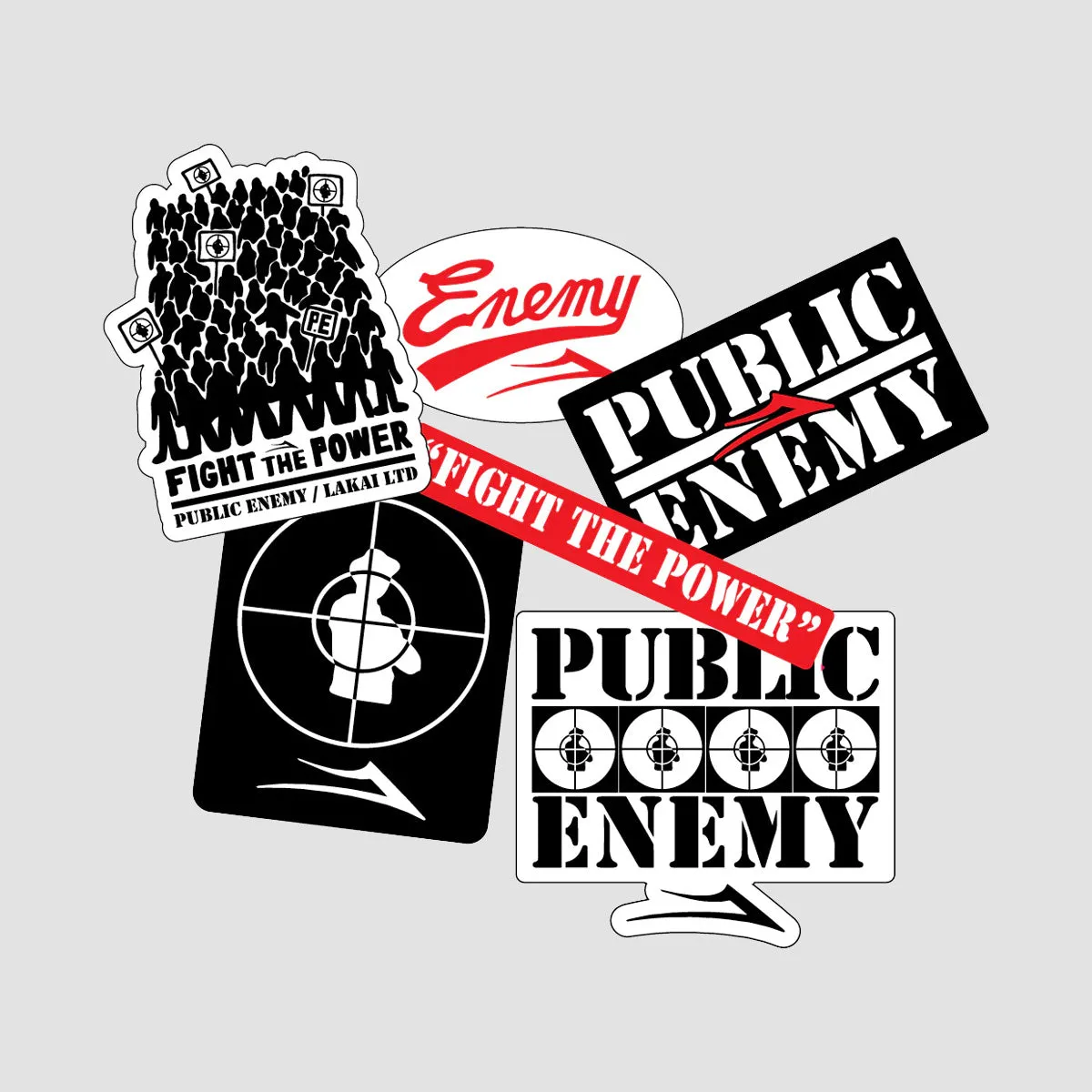 Lakai X Public Enemy Stickers 6 Pack Multi