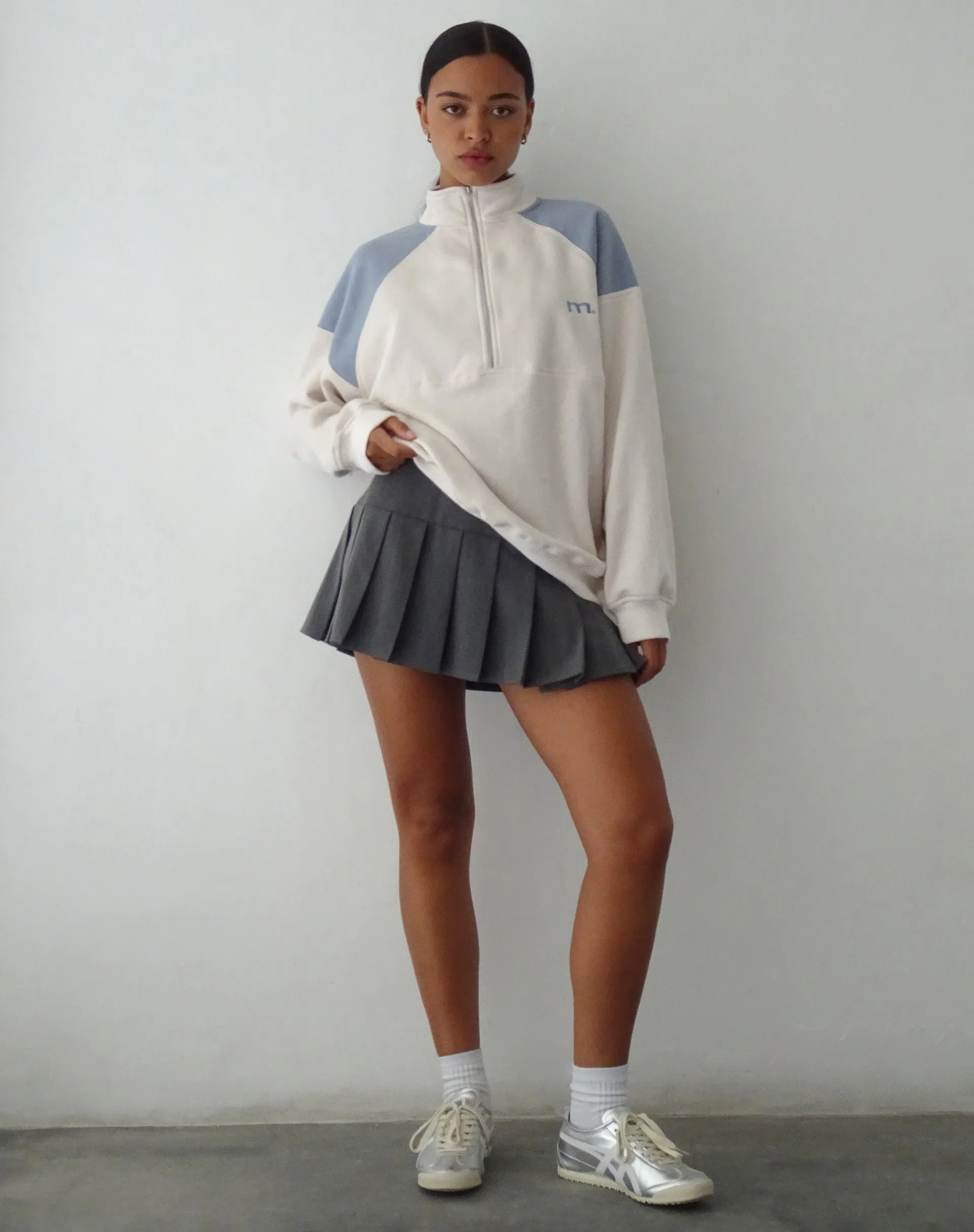 Laksa Sweatshirt in Winter White and Powder Blue