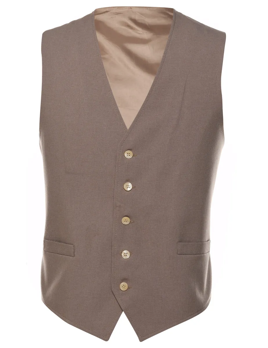 Light Brown Classic Waistcoat - L