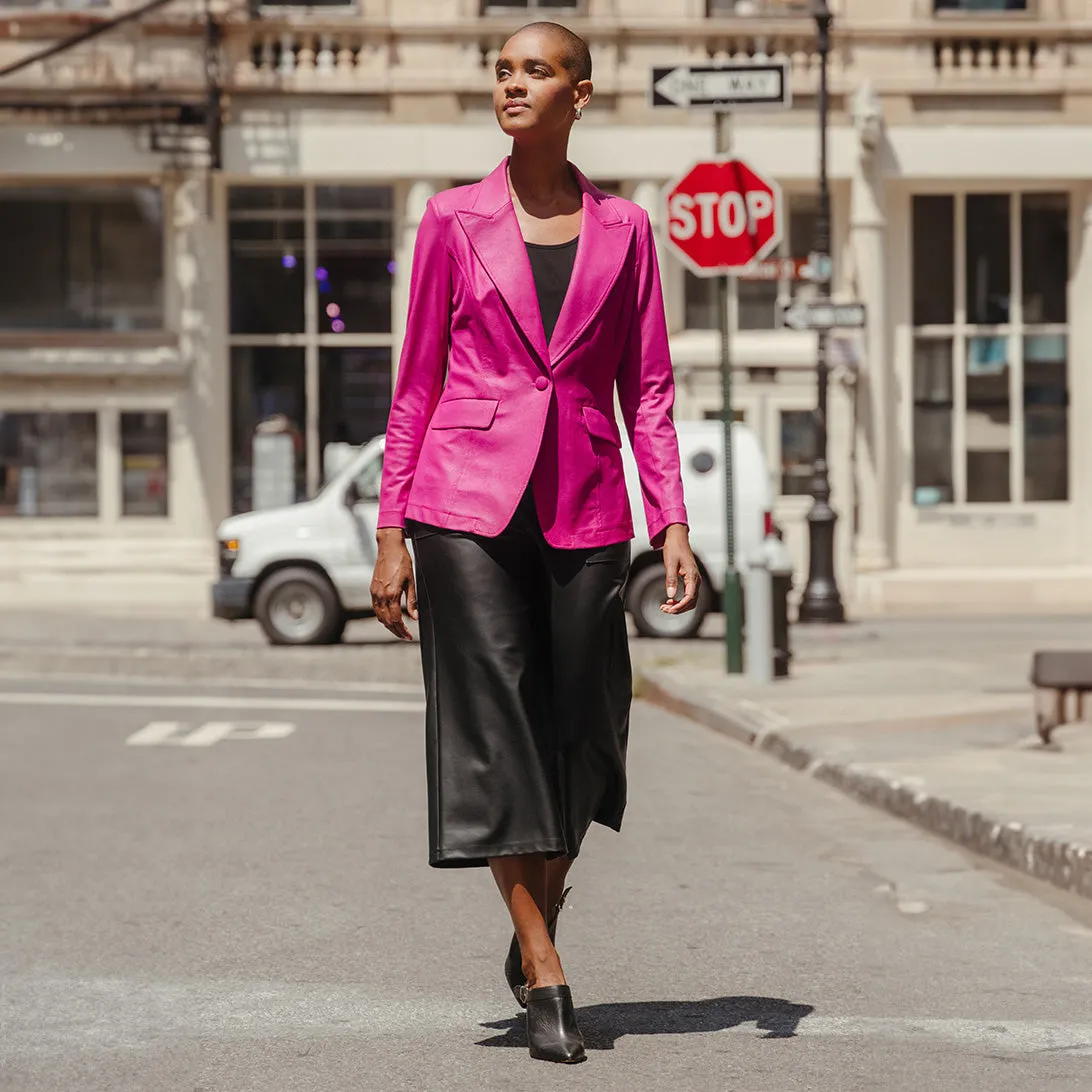 Liquid Leather™ Signature Pocket Blazer - Magenta - Final Sale!