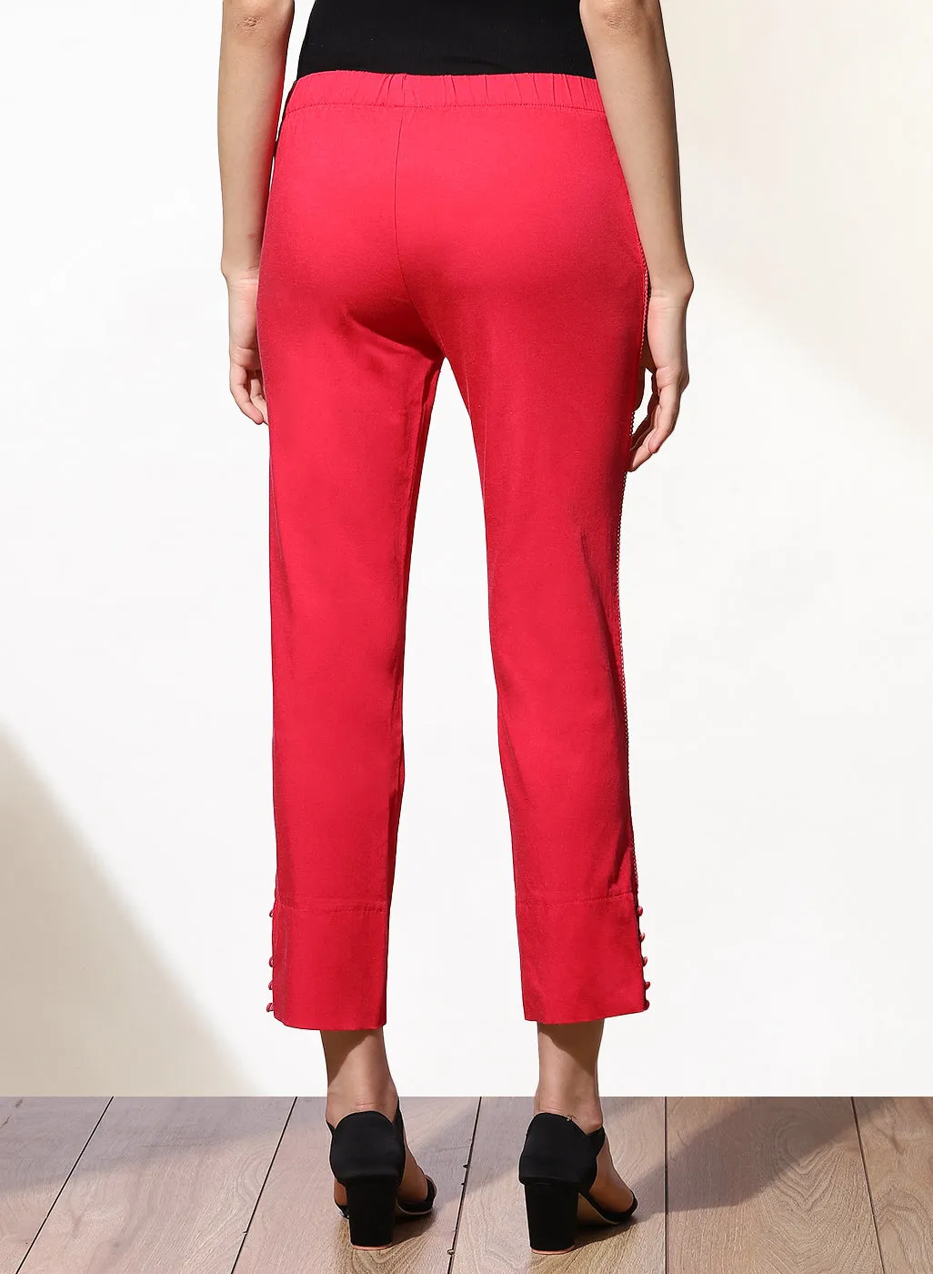 Mia Pink Relaxed Fit Pants for Women