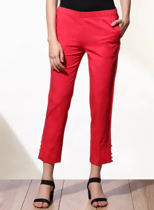 Mia Pink Relaxed Fit Pants for Women