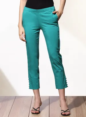 Mia Turquoise Relaxed Fit Pants for Women