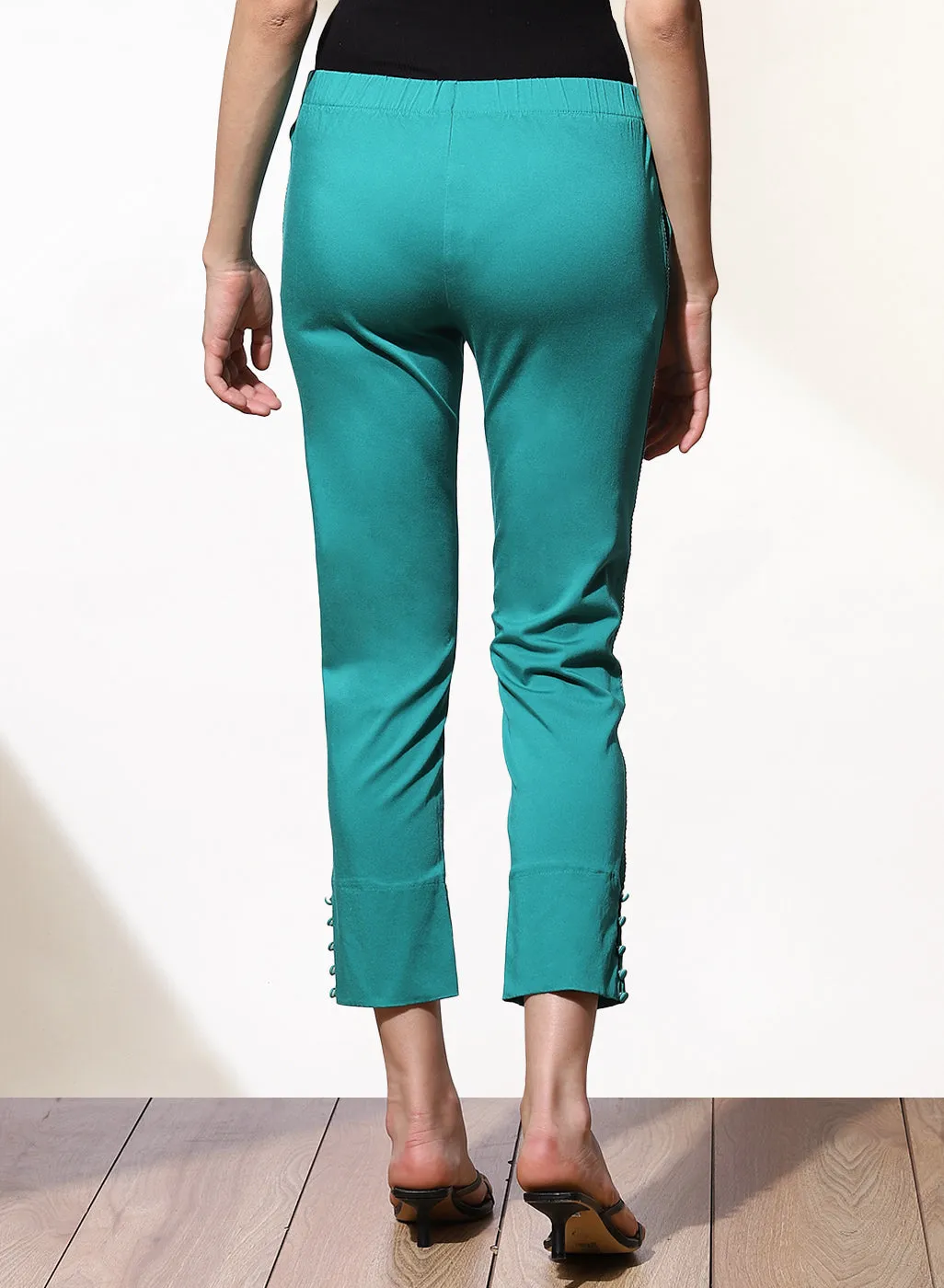 Mia Turquoise Relaxed Fit Pants for Women