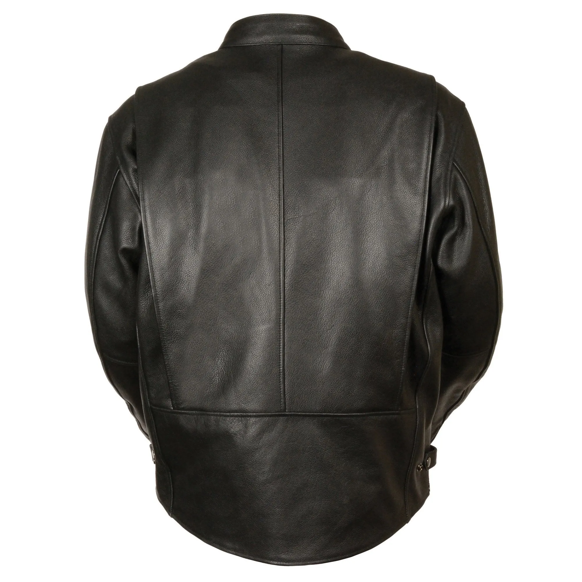 Milwaukee Leather LKM1710 Men's Black Classic Scooter Jacket with Side Zippers