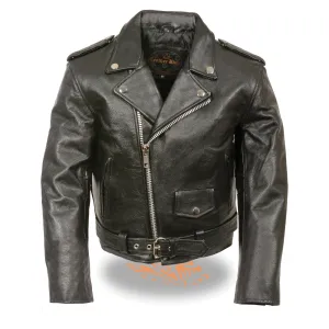 Milwaukee Leather SH2010 Toddlers Black Classic Motorcycle Leather Jacket